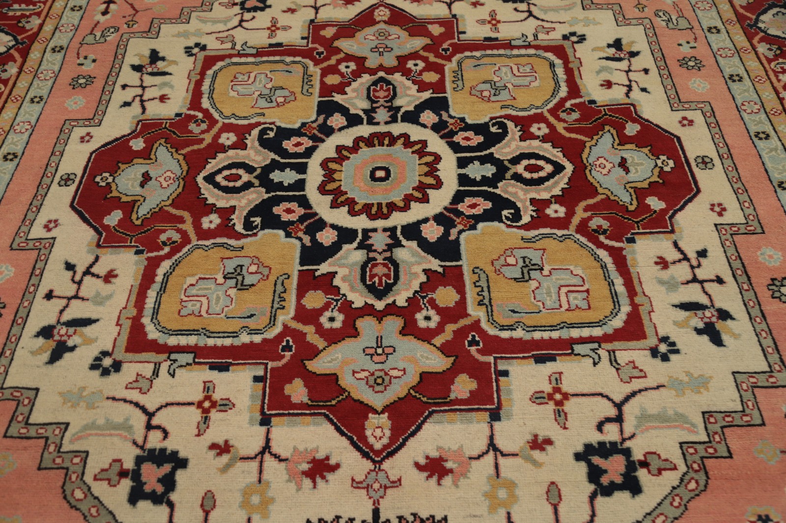 Vegetable Dye Handmade Oriental Area Rug 8×10 Ivory Wool Living Room Carpet