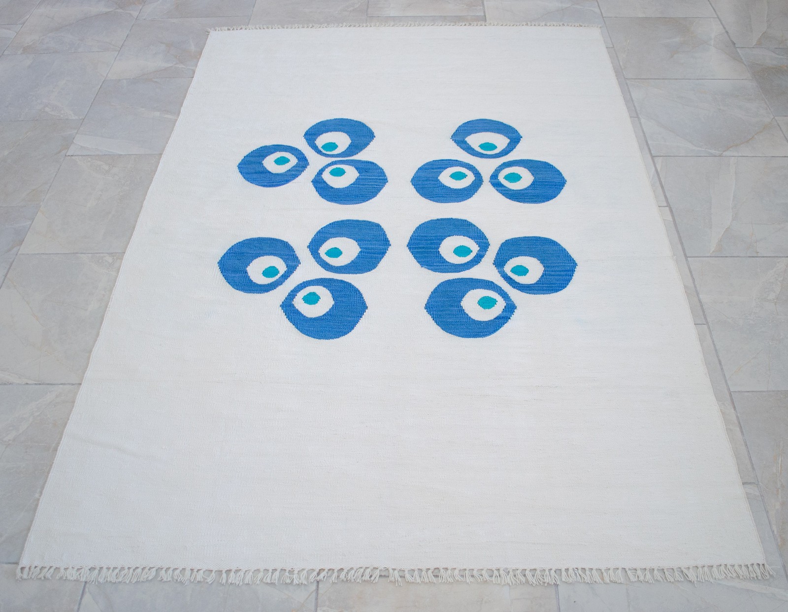 NEW HandMade Silk Turkish Rug Chintamani Motif Area Rug Oushak Rug 4×6 ft Approx