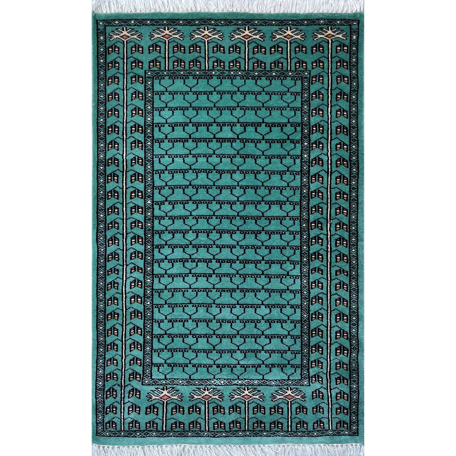 Hand Knotted Woolen Rug Pista 2.5×4 ft (80 x 120 cm) Traditional Parda