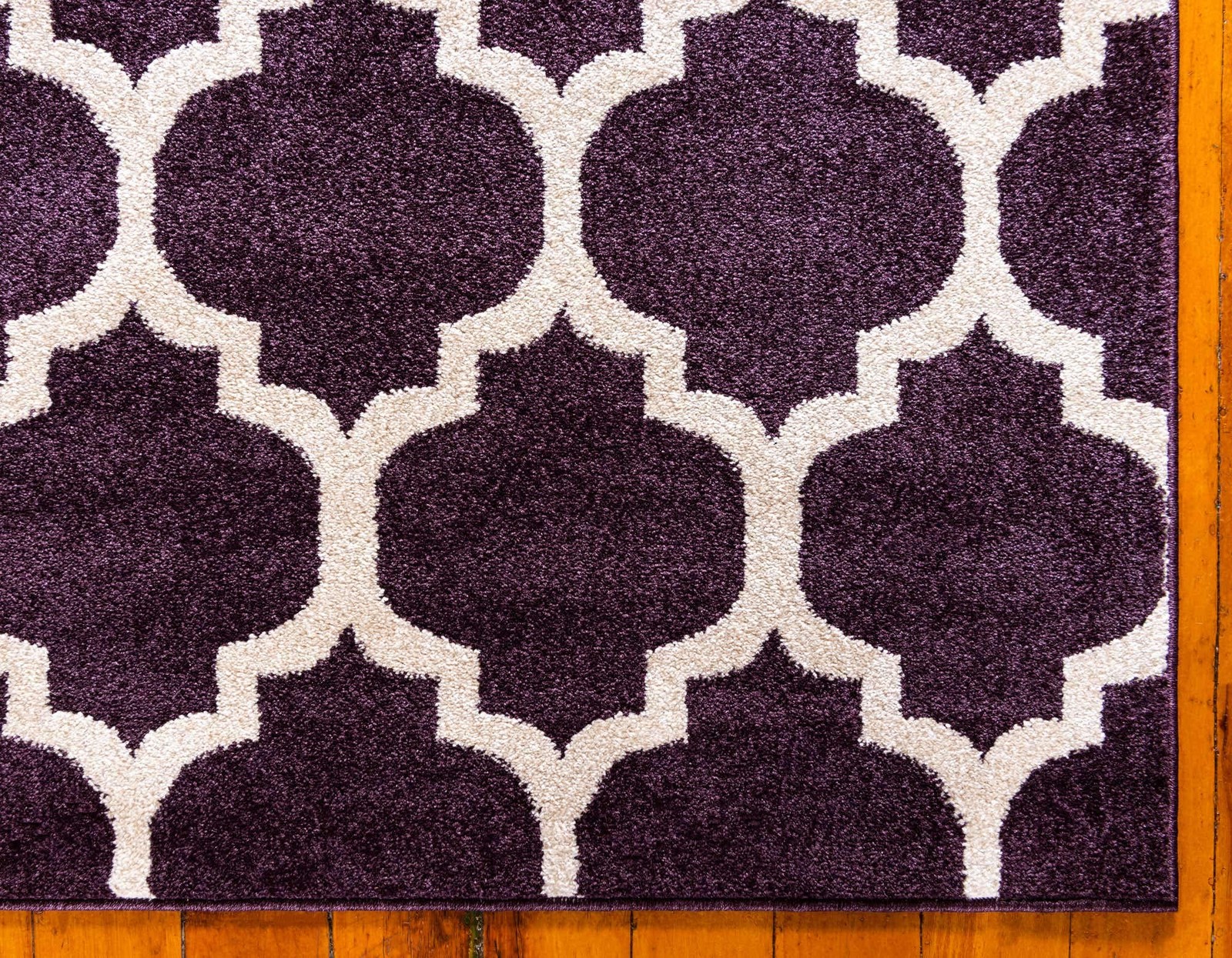 Unique Loom Trellis Collection Area Rug – 3 3 X 5 3 Rectangle Purple/Ivory