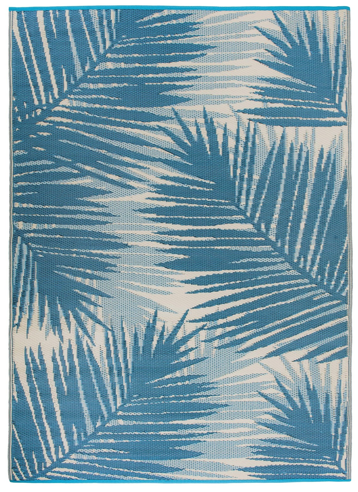 Premium 5×7 Blue Polypropylene Indoor Outdoor Reversible Straw Rug Durable Wa…