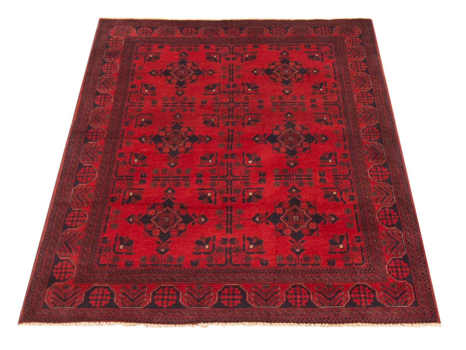 Traditional Red Hand-knotted Area Rug 4’4″ x 6’6″ Oriental Wool Carpet