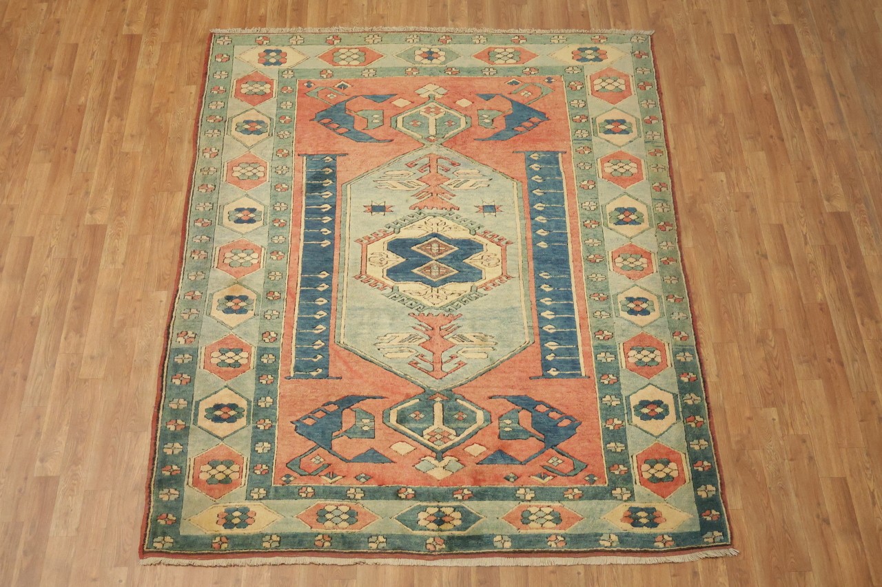 Heritage Inspired 6×8 Anatolian Rug Hand-Knotted Wool in Medallion Design
