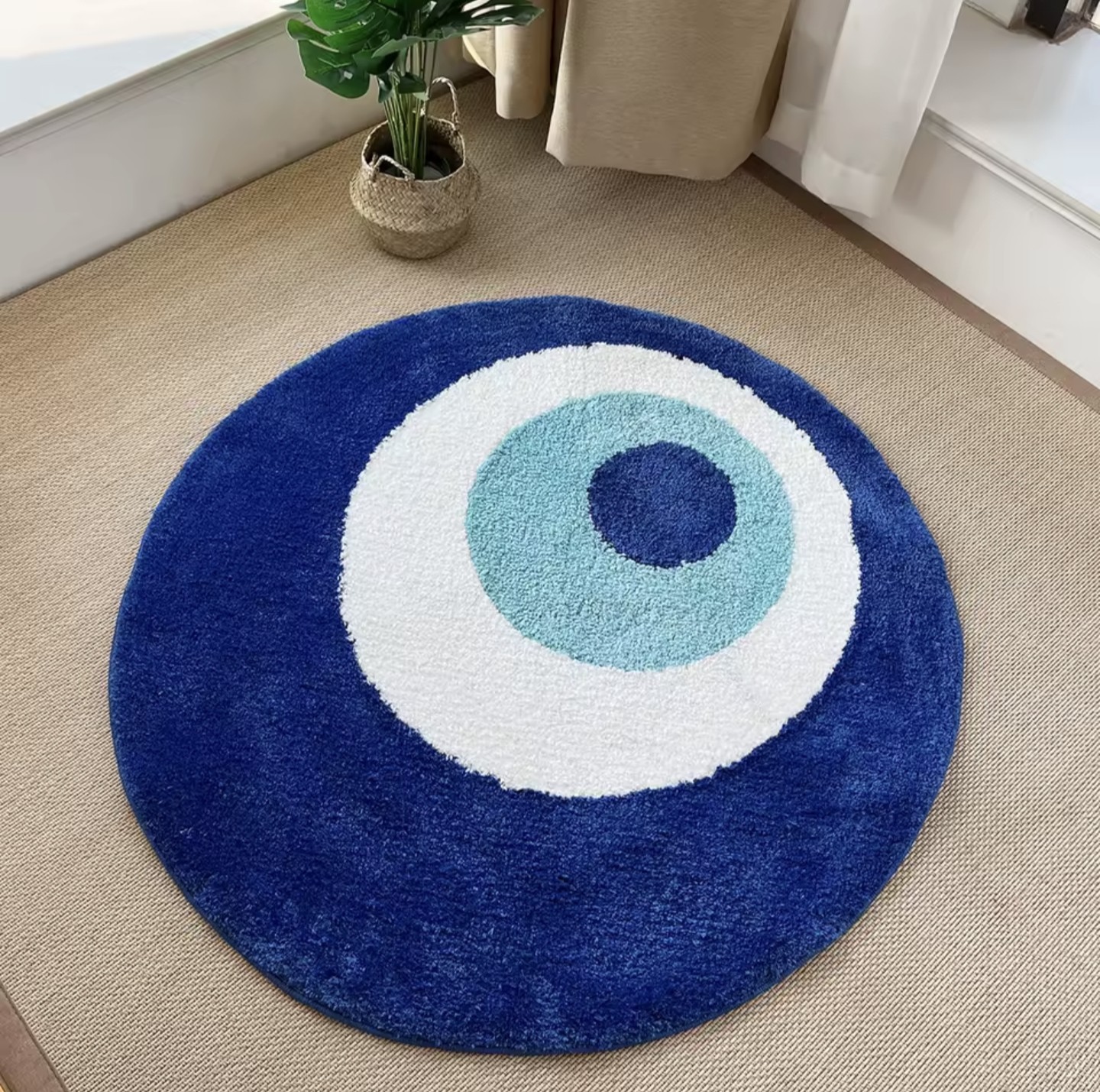 Evil Eye Tufted Rug Soft Floor Mat Plush Carpet