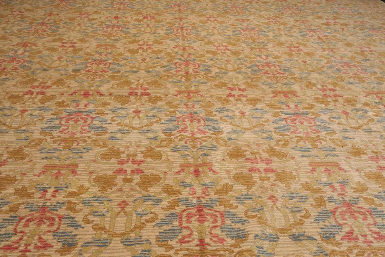 Palace Hand Knotted 100% Wool Spanish Area Rug Beige, Blue 14’6″ x 19’10”