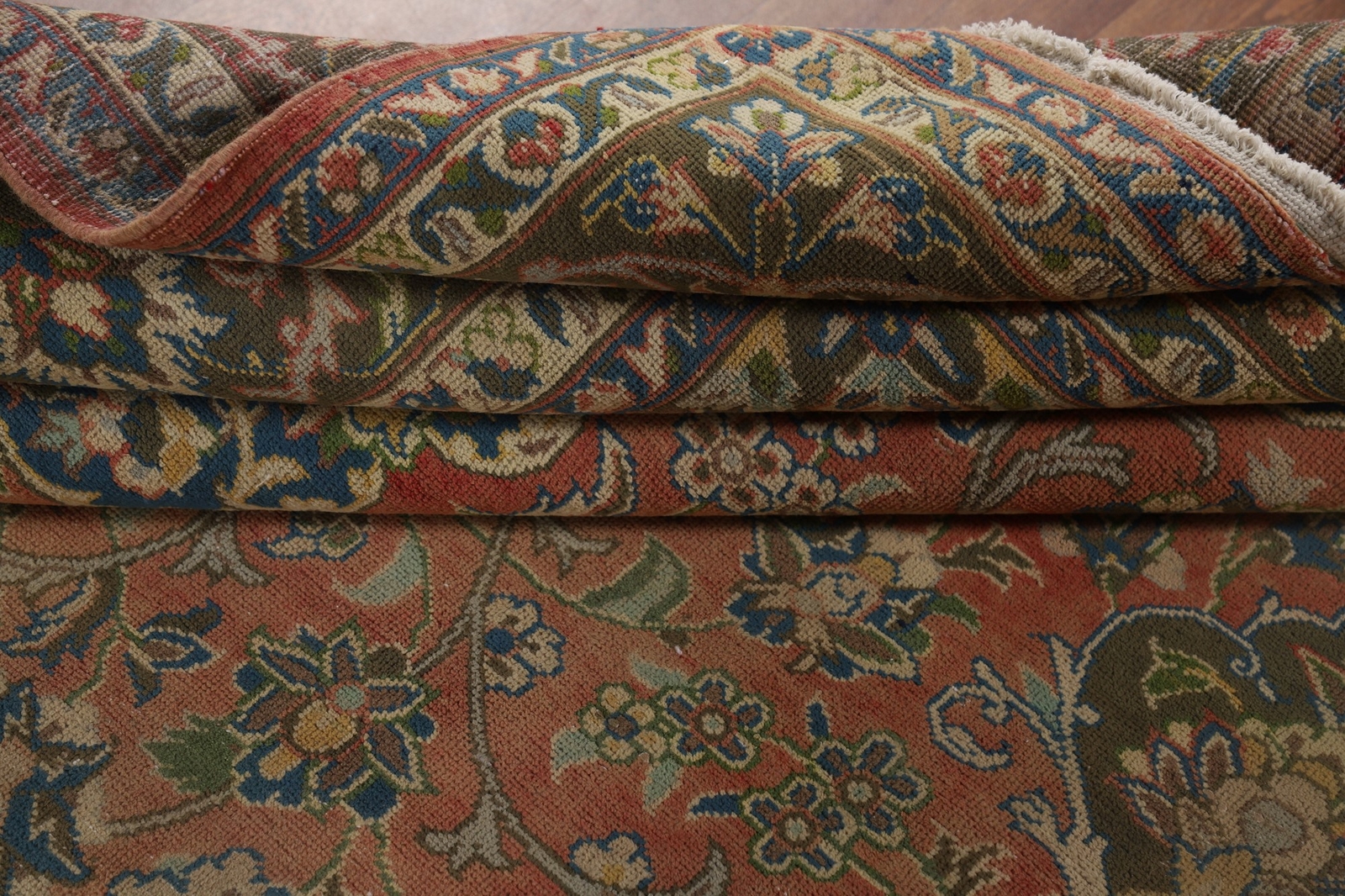 Vintage 10×13 ft Floral Kashaan Living Room Area Rug Large Hand-knotted Carpet