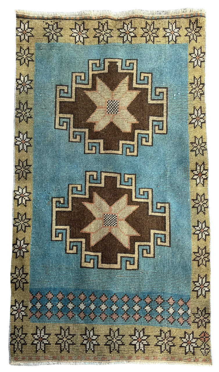 Wool rug, Area rug, Vintage rug, Turkish rug, Bohemian rug 2,5 x 4,3 ft