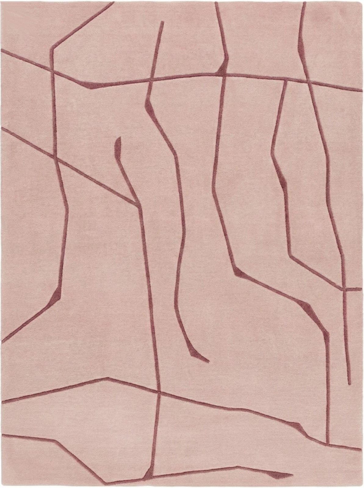 Hand Tufted Soft Pink Rug, Modern Design Handmade Wool Rug,Contemporary Carpets