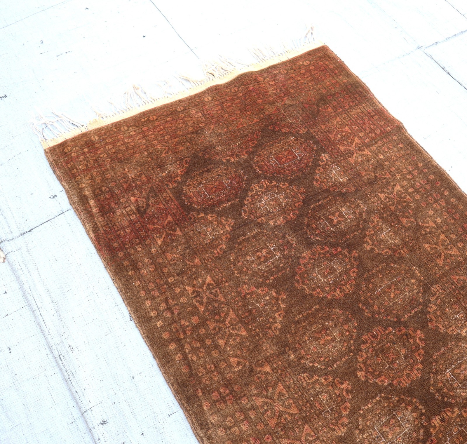 2’8×6’3 ft Afghan Handmade Oriental Rug, Terracotta Turkmen Tribal Runner Rug