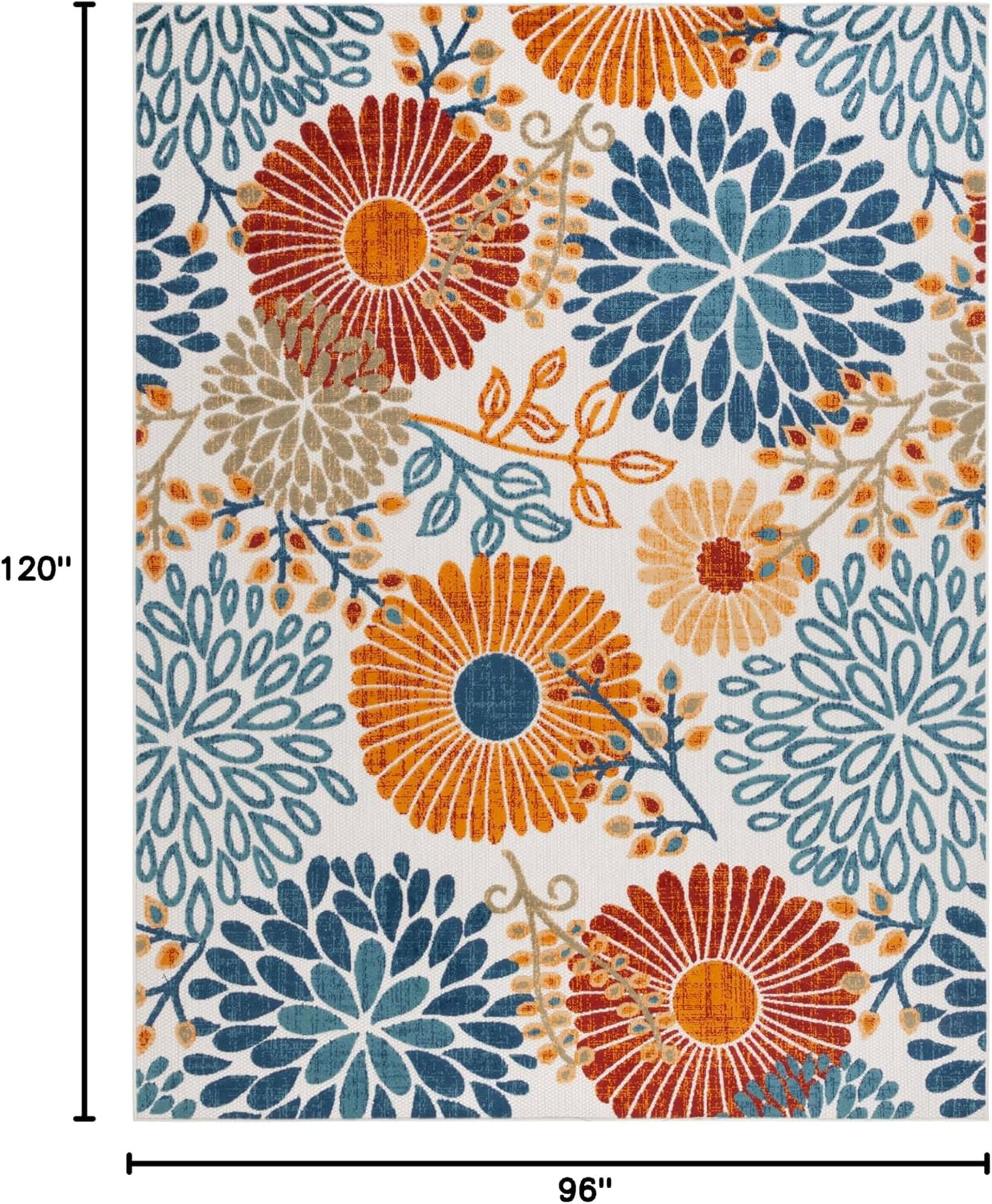 SAFAVIEH Washable Rug Outdoor Cabana Collection – 8′ X 10′, Cream & Red, Non-She