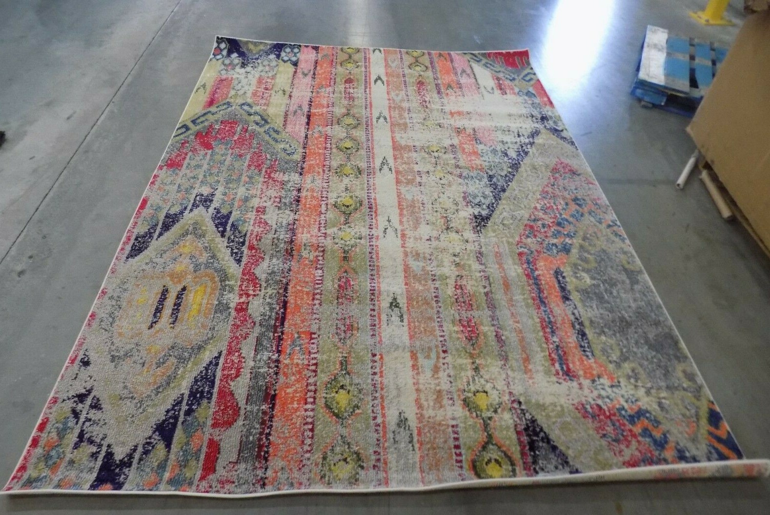 LIGHT GREY / MULTI 6′-7″ X 9′-2″ Stained Rug, Reduced Price 1172587564 MNC222G-6