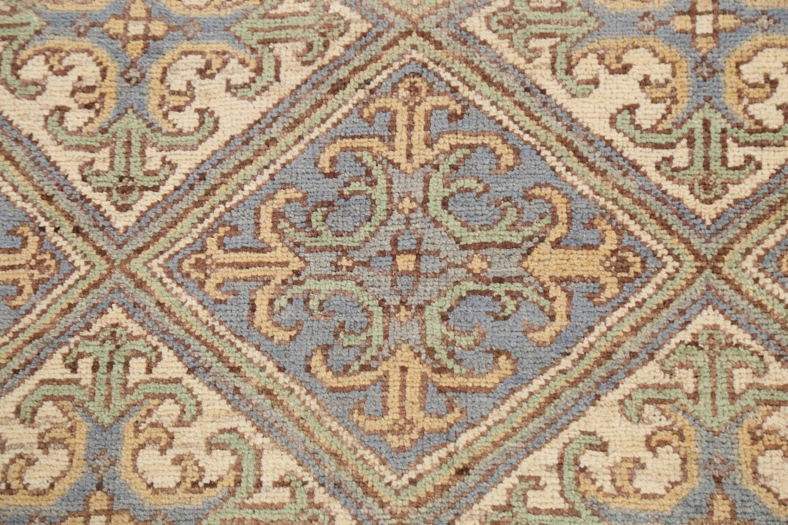 All-Over Geometric Khotan Oriental Area Rug Vegetable Dye Hand-knotted Wool 6×8