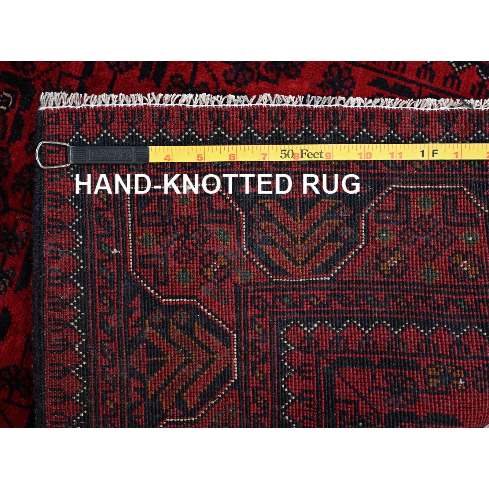 2’8″x4′ Red Afghan Khamyab Tribal Design Soft Wool Hand Knotted Sample Rug R726