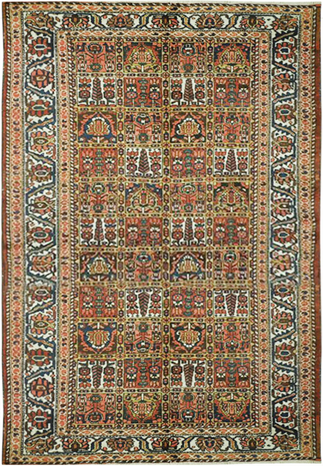5 x 9.9 Red Brown Semi Antique Perrsian Bakhtiarii Runner 23681