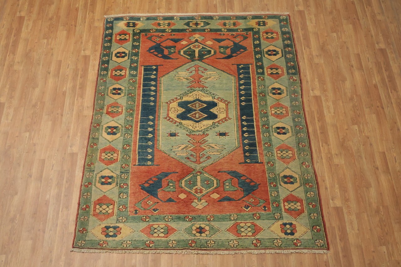 Heritage Inspired 6×8 Anatolian Rug Hand-Knotted Wool in Medallion Design