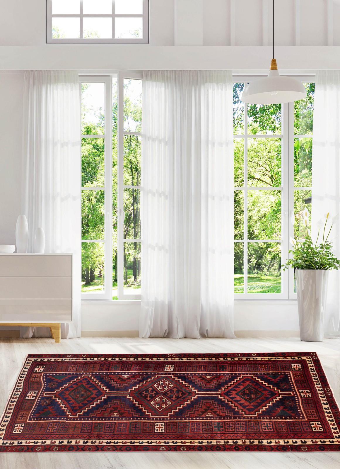 Vintage 5’5″ x 8’4″ Traditional Hand Knotted Vegetable Dye Wool Area Rug