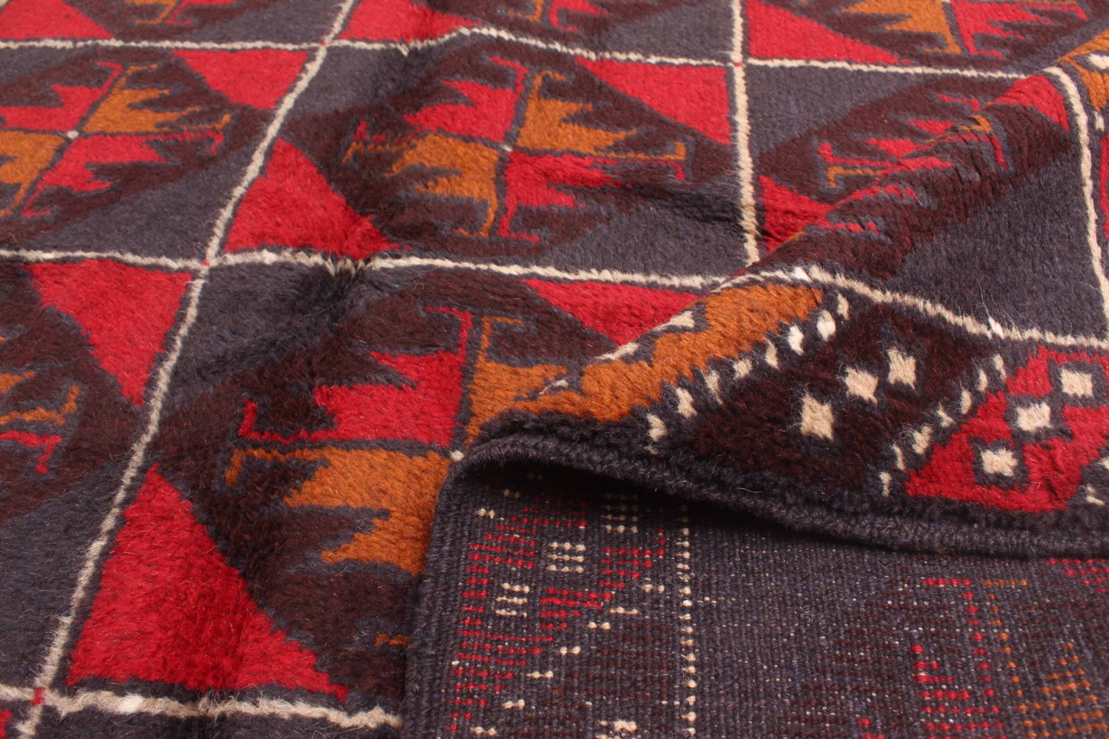 Vintage Red Traditional 3’6″ x 6’3″ Hand-Knotted Oriental Wool Area Rug