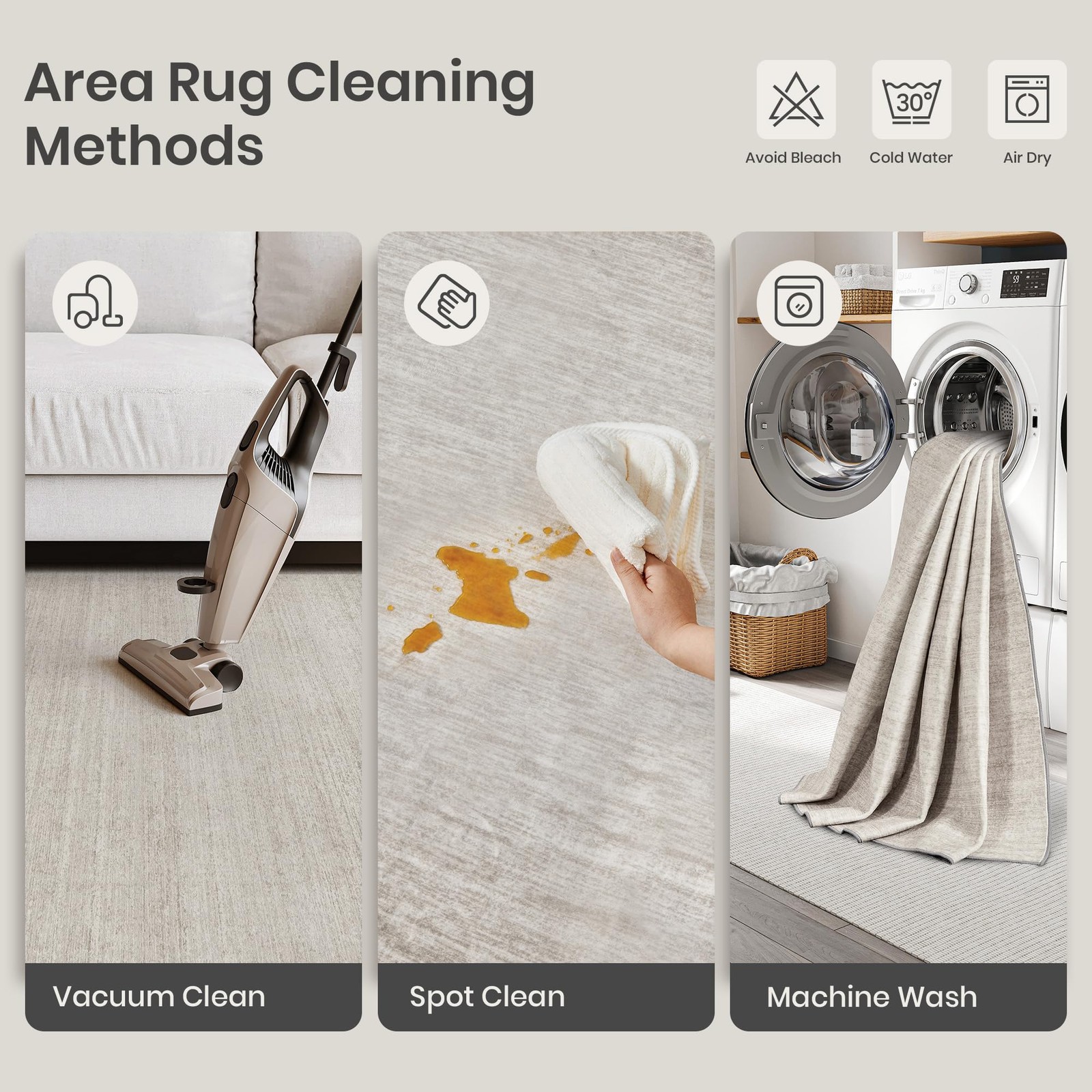 Valenrug Washable Rugs 4×6 Stain Resistant 4×6 Area Rugs for Living Room Non