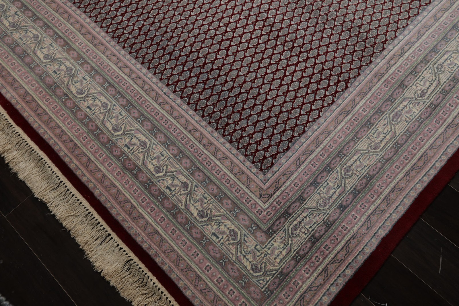 8×10 Hand Knotted New Zealand Wool Maroon Tabrizz Traditional Rug