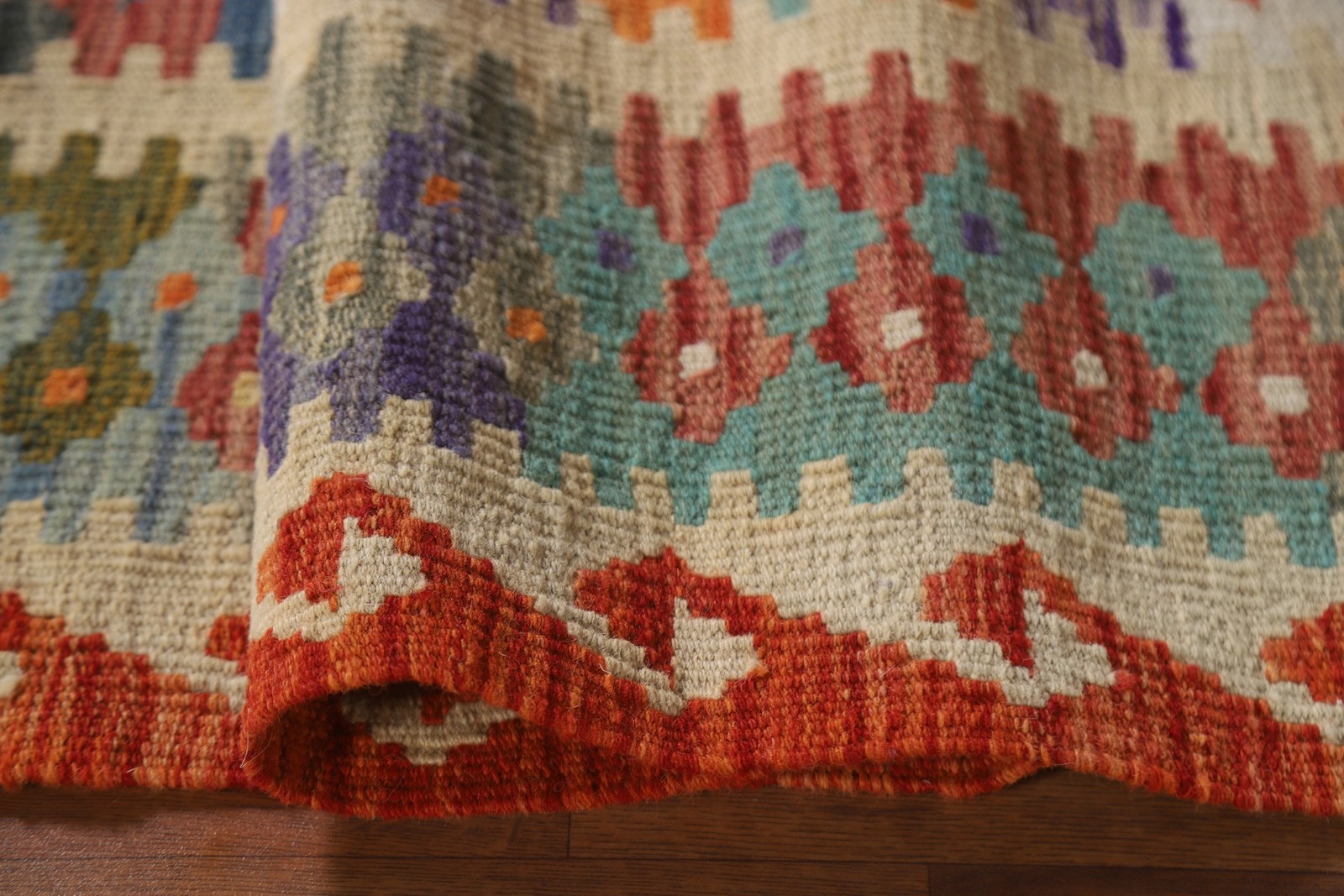 South-western Flat weave Reversible Geometric Wool Kilim Oriental Rug 4×6 Carpet
