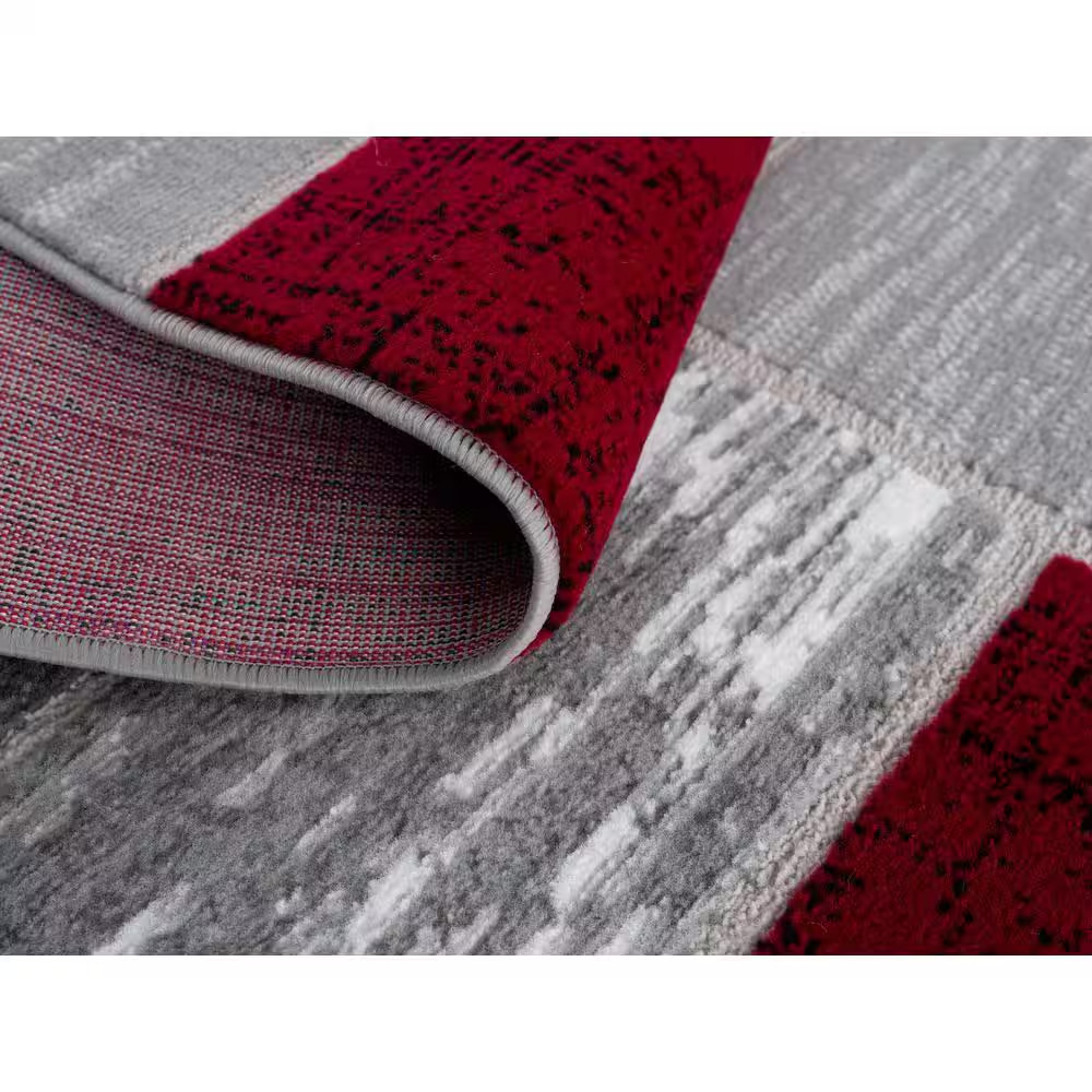 Verena Red Geometric 5 Ft. X 7 Ft. Area Rug