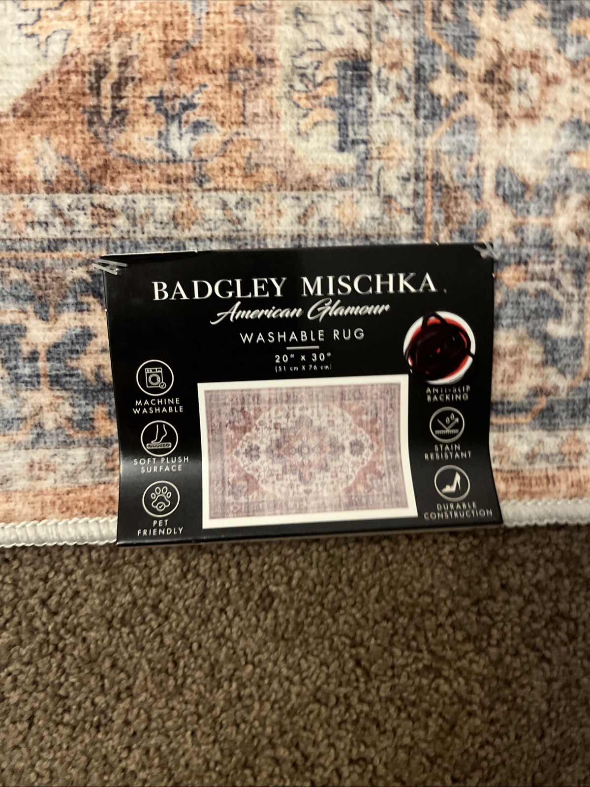 Badgley Mischka RUGS 20” x 30” – NEW Set Of 2 Washable Very Elegant