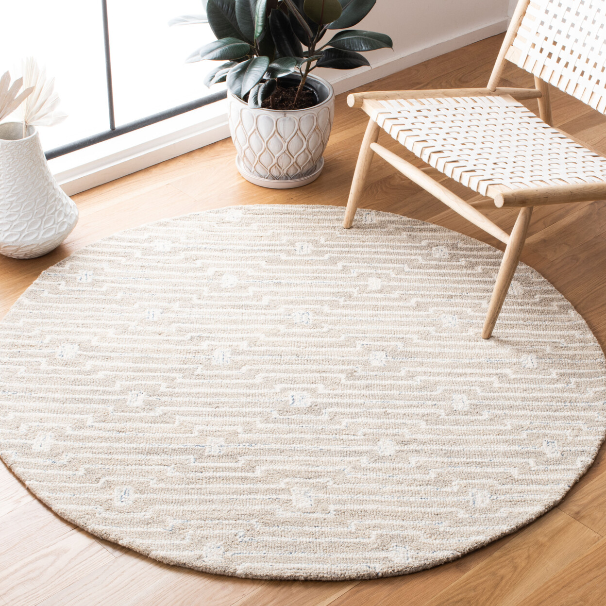SAFAVIEH Micro-Loop MLP178F Light Grey / Ivory Rug