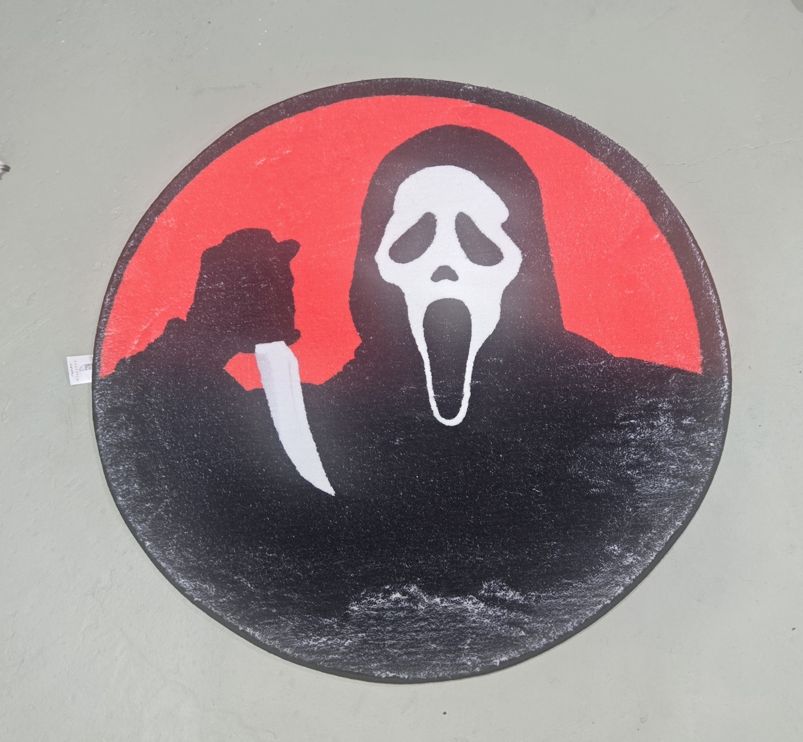 Ghostface Scream Round Area Rug Black Red White 24 in