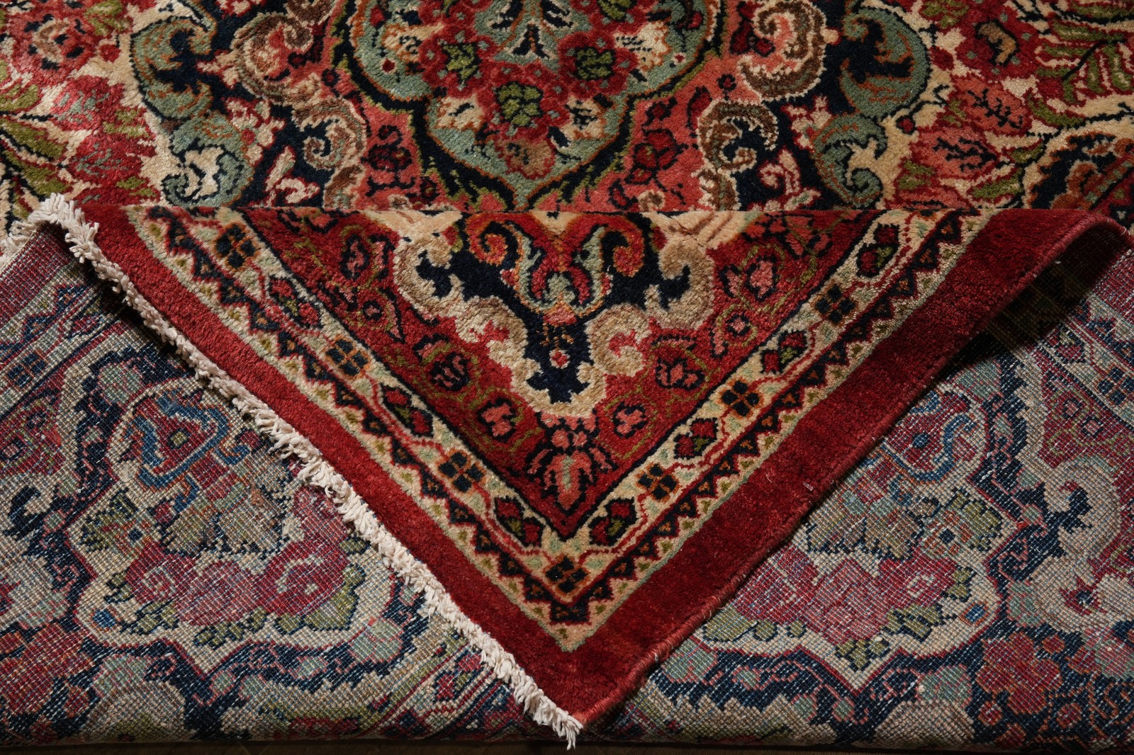 13 x 19 Perrsian Sarouuk Kermaan Rug Open Field 1960’s Irran #F-4506