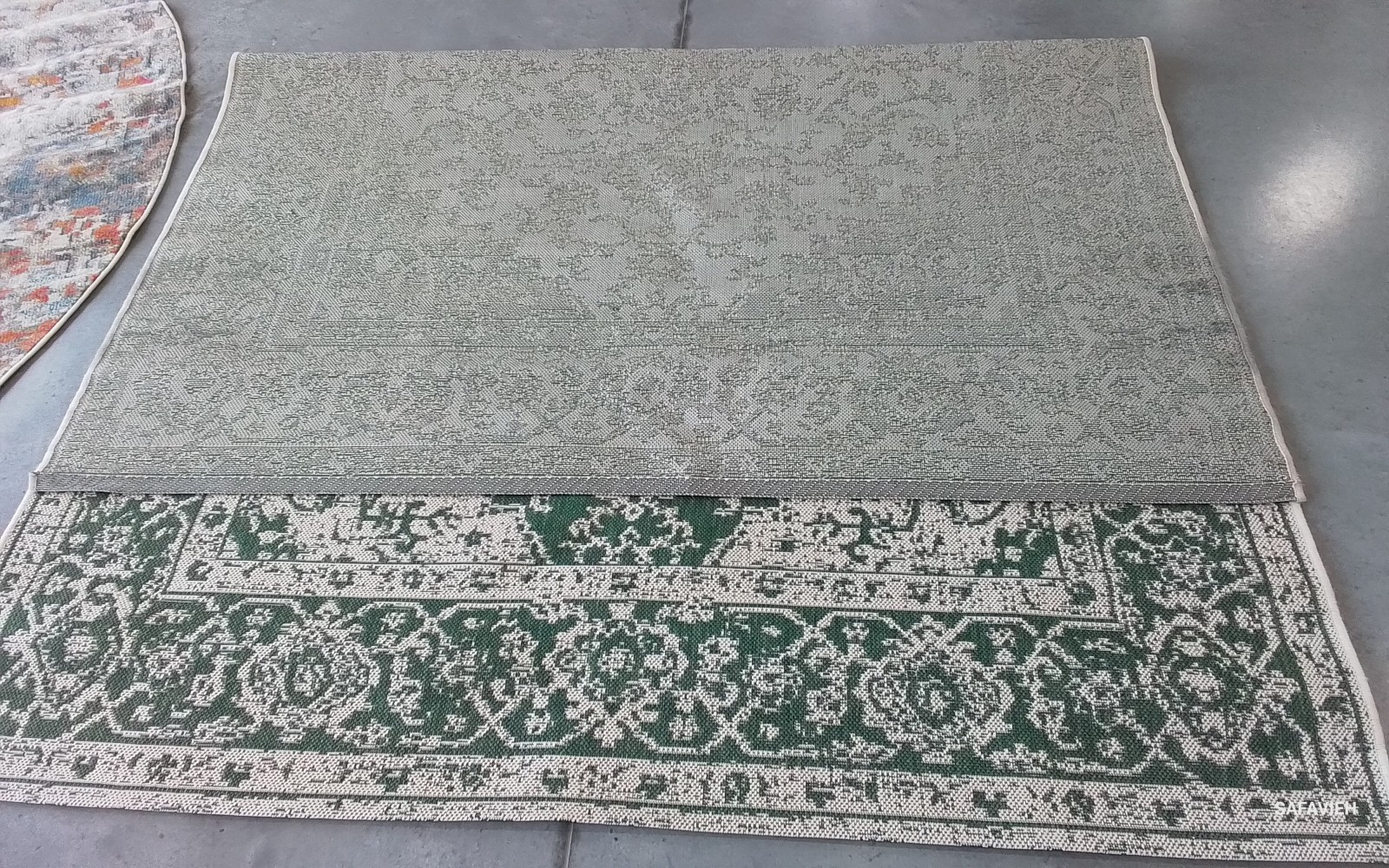 GREEN / CREME 6′-7″ x 9′-2″ Flaw in Rug, Reduced Price 1172781707 BHS137Y-6
