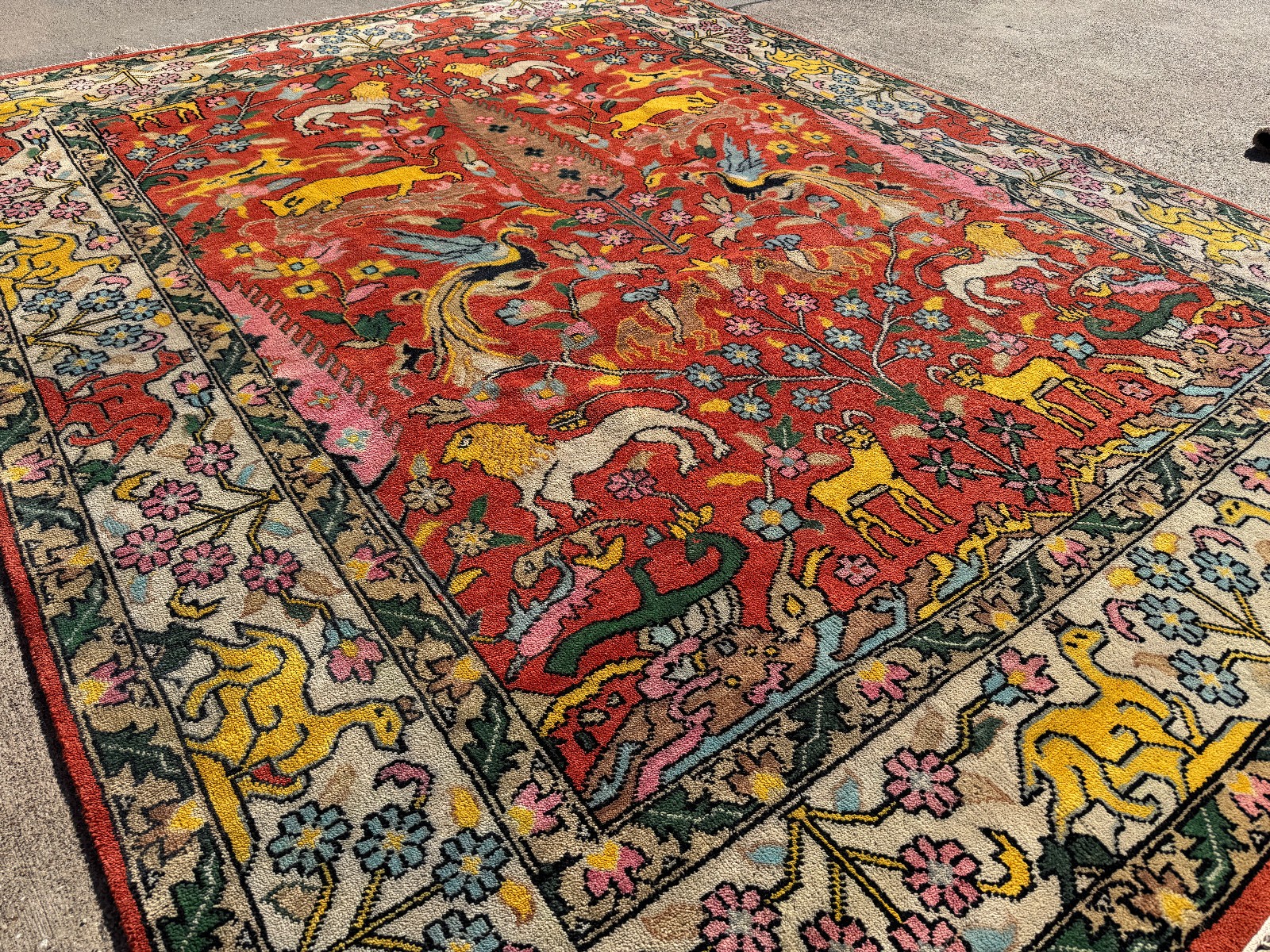 9×12 HANDMADE ORIENTAL RUG WOOL FIRE CORAL RED ORANGE hand-woven oushak new soft