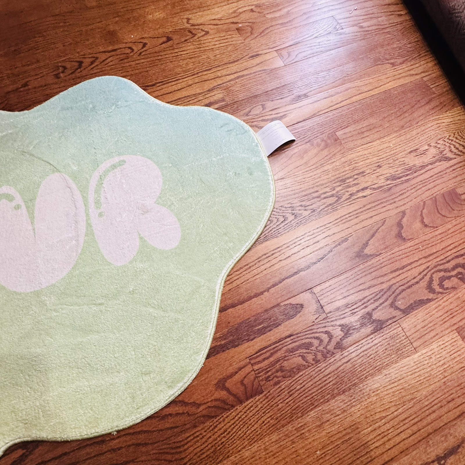 ROBYNBLAIR Kid’s Gradient Sweet Accent Green Rug W Bubble Letters 3’6”w x 2’6”L