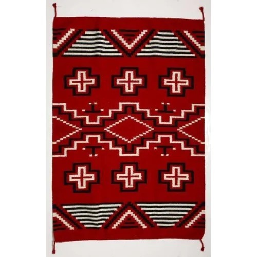4×6 Ft Red Navajo Wool Kilim Rug Native American style Southwest Aztec Area Rug