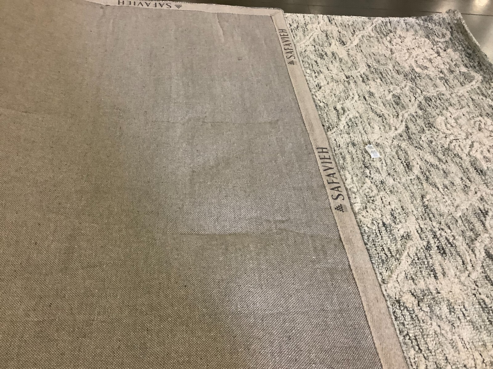 DARK GREY / IVORY 6′ X 9′ Back Stain Rug, Reduced Price 1172669794 MET996H-6