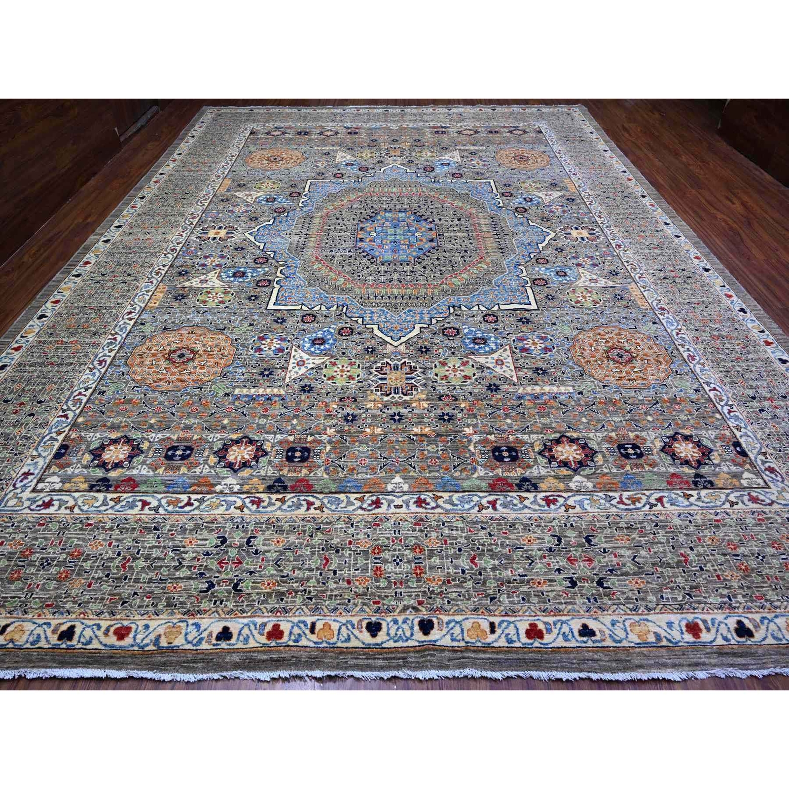 12′ x 15’9″ Gray Fine Aryana Luxurious Wool Oversized Oriental Rug R88207