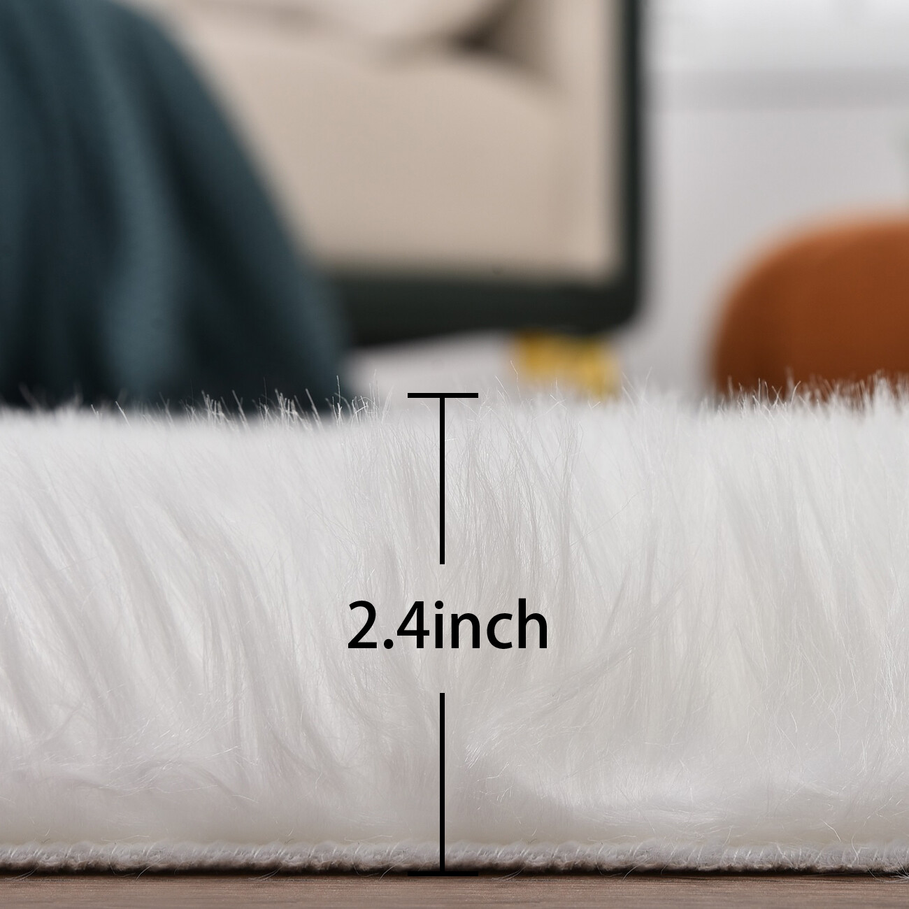 Fluffy Faux Sheepskin Shag Round Rug Super Soft Fluffy Rug Dia 3′ 4′ 5′ 6′ 6’6″