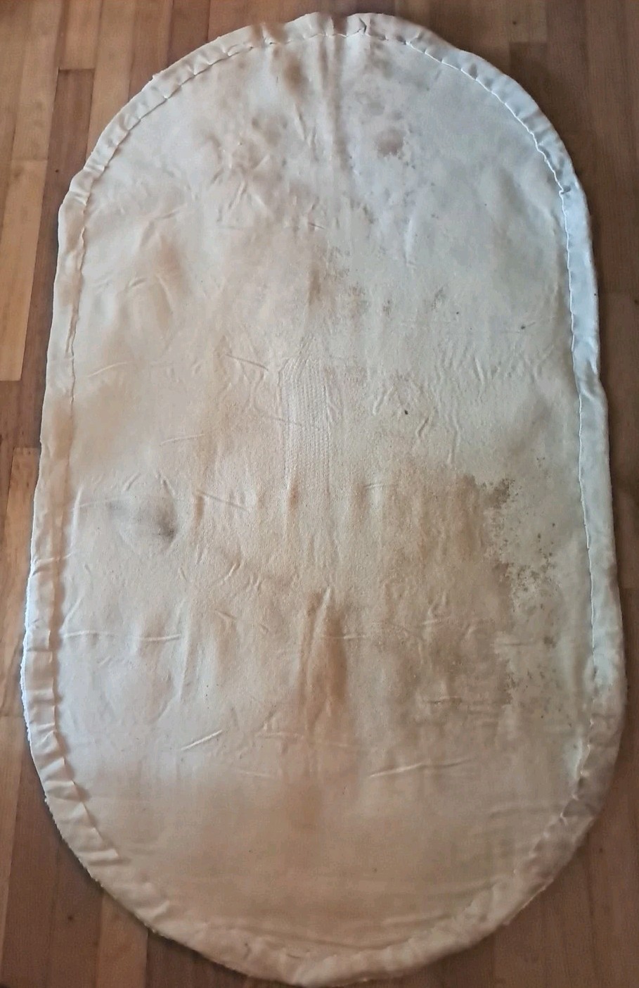 Vintage Hooked Rug 52×29 Oval Floral Farmhouse Cottage AccentRug See Description