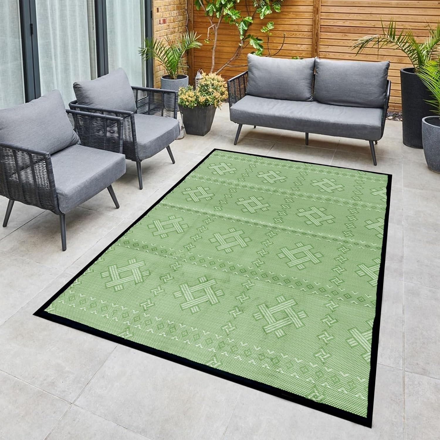 Durable Waterproof Outdoor Rug 5×3.3 ft – Ideal for Camping and Backyards