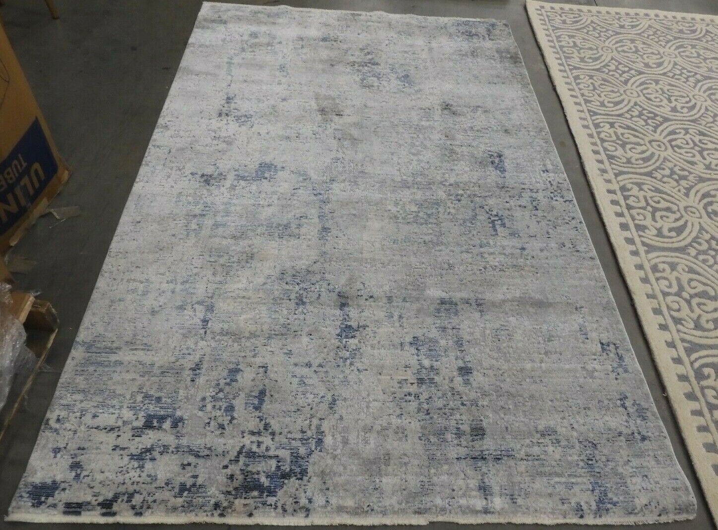 GREY / BLUE 5′ X 8′ Stained Rug, Reduced Price 1172620253 WNTB355F-5