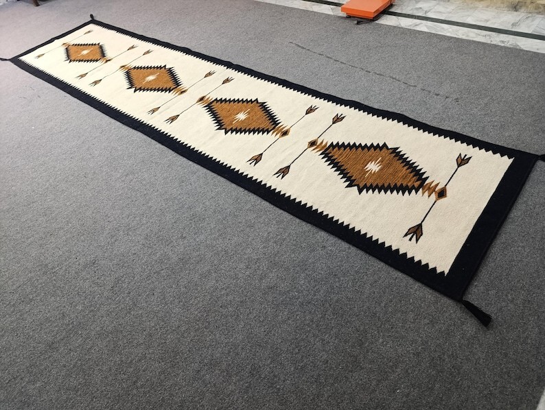 Southwest Navajo Kilim Rug Native American Indian Tribal Wool Runner Rug 2×8