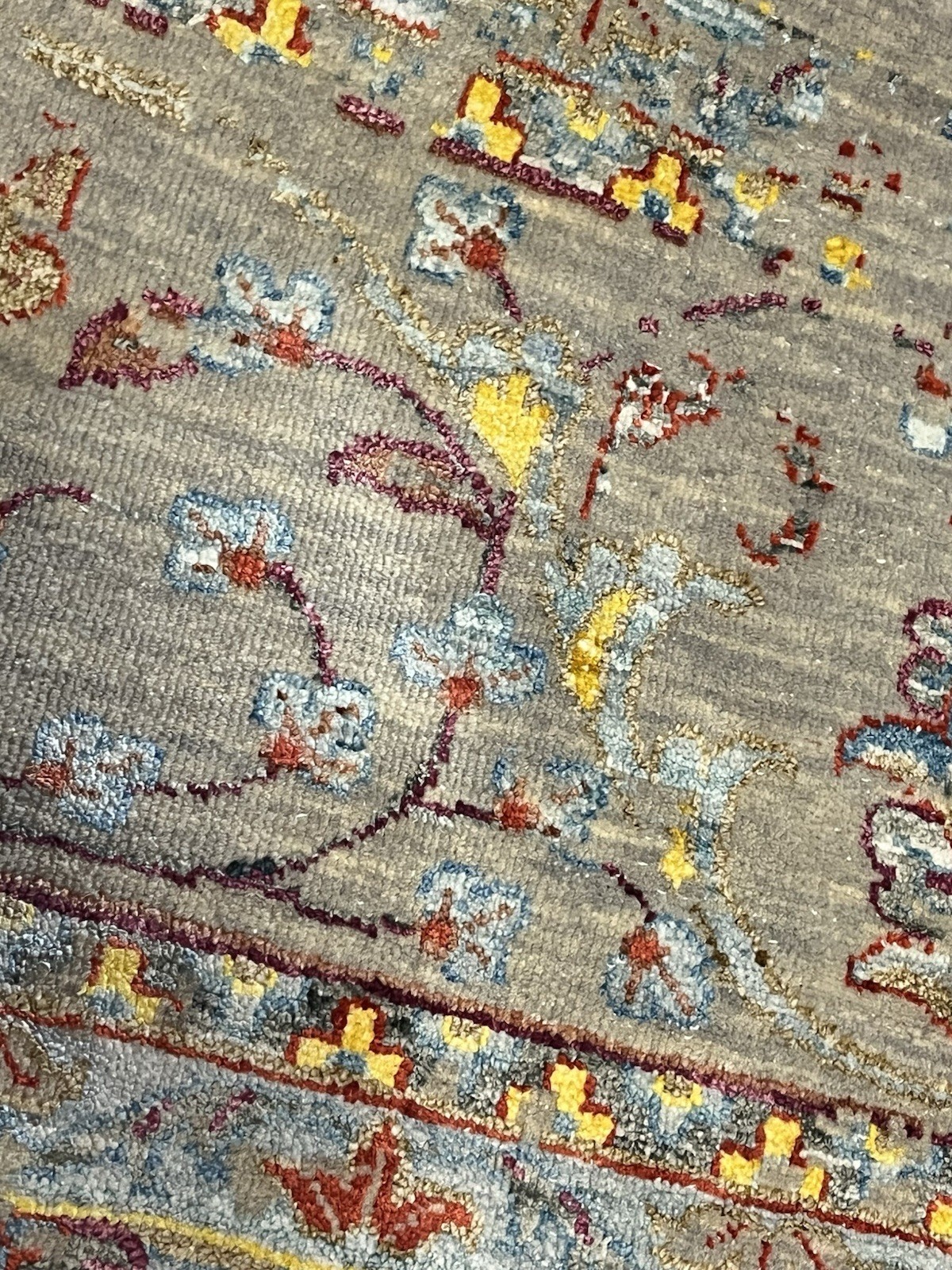 PASARGAD Transitional Abstract Floral Hand-Knotted Silk 9×12 Rug MSRP $11,132
