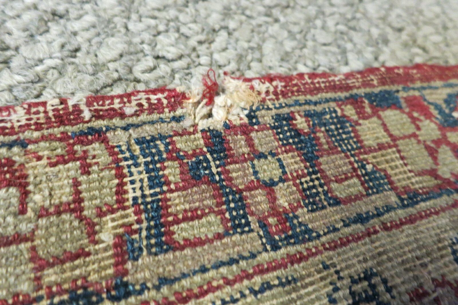 Handmade Faded Red Black Beige Shabby Chic Kilim Rug 3×5 Turkish Vintage Rug