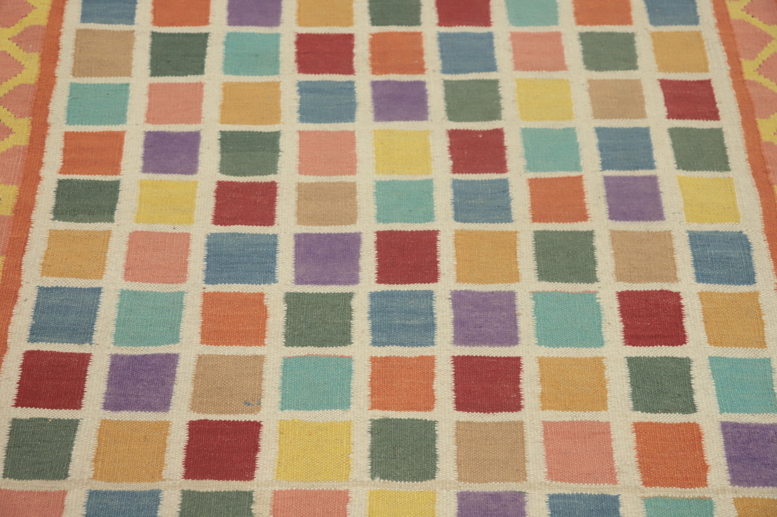 Geometric Kilim Rugs Wool Traditional Kelim Carpets 6×6 ft Square