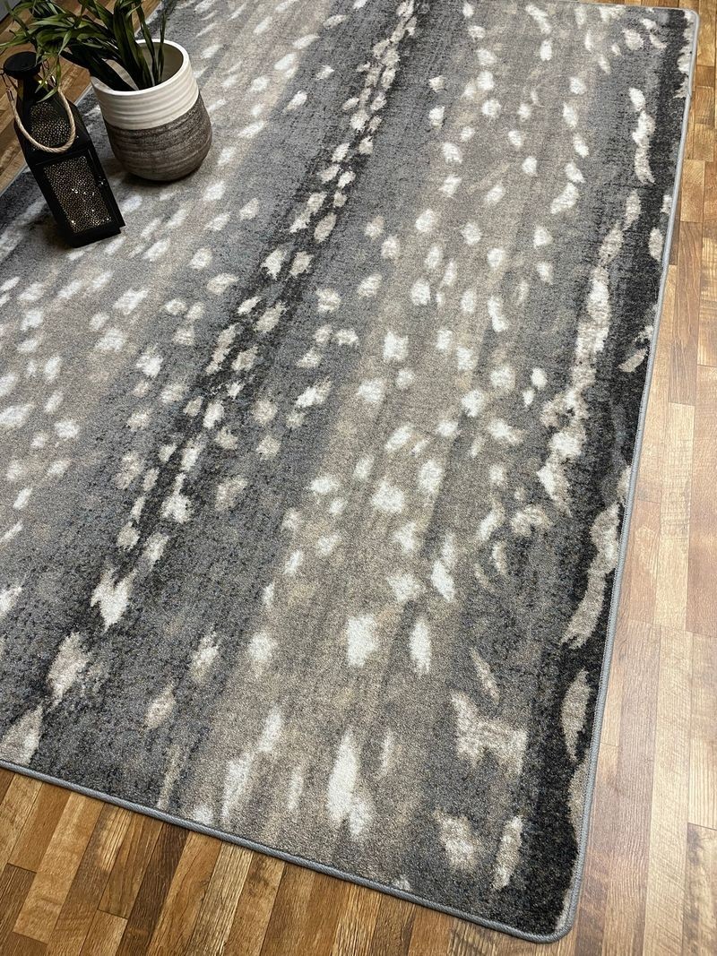 Mafaldi Axis Hide Gray Print Southwestern Country Home Area Rug 11’x13′