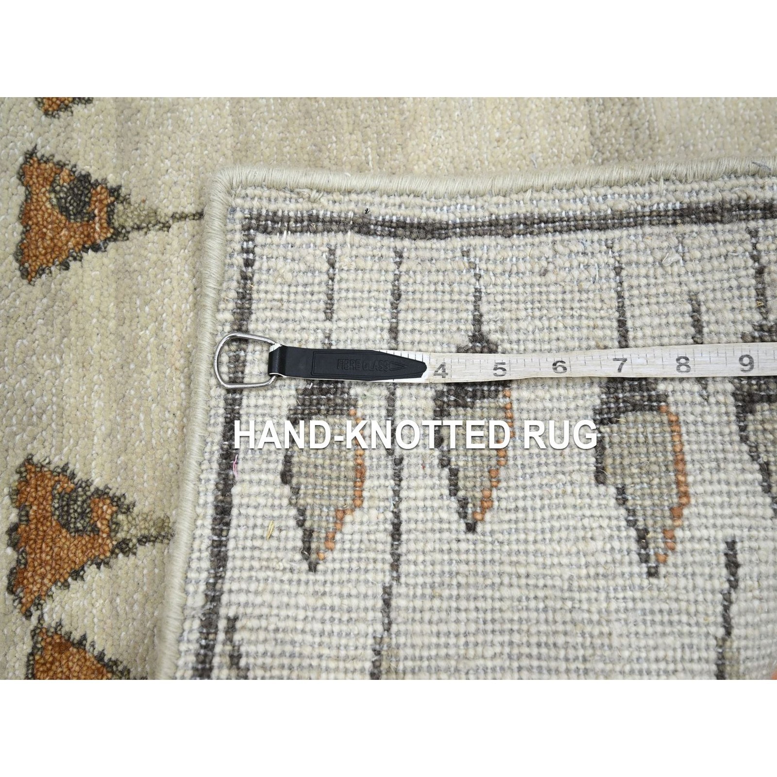 Hand Knotted Rug 2’1″X3’6″ Tan Color Flowers Repetitive Design Wool Mat 75854