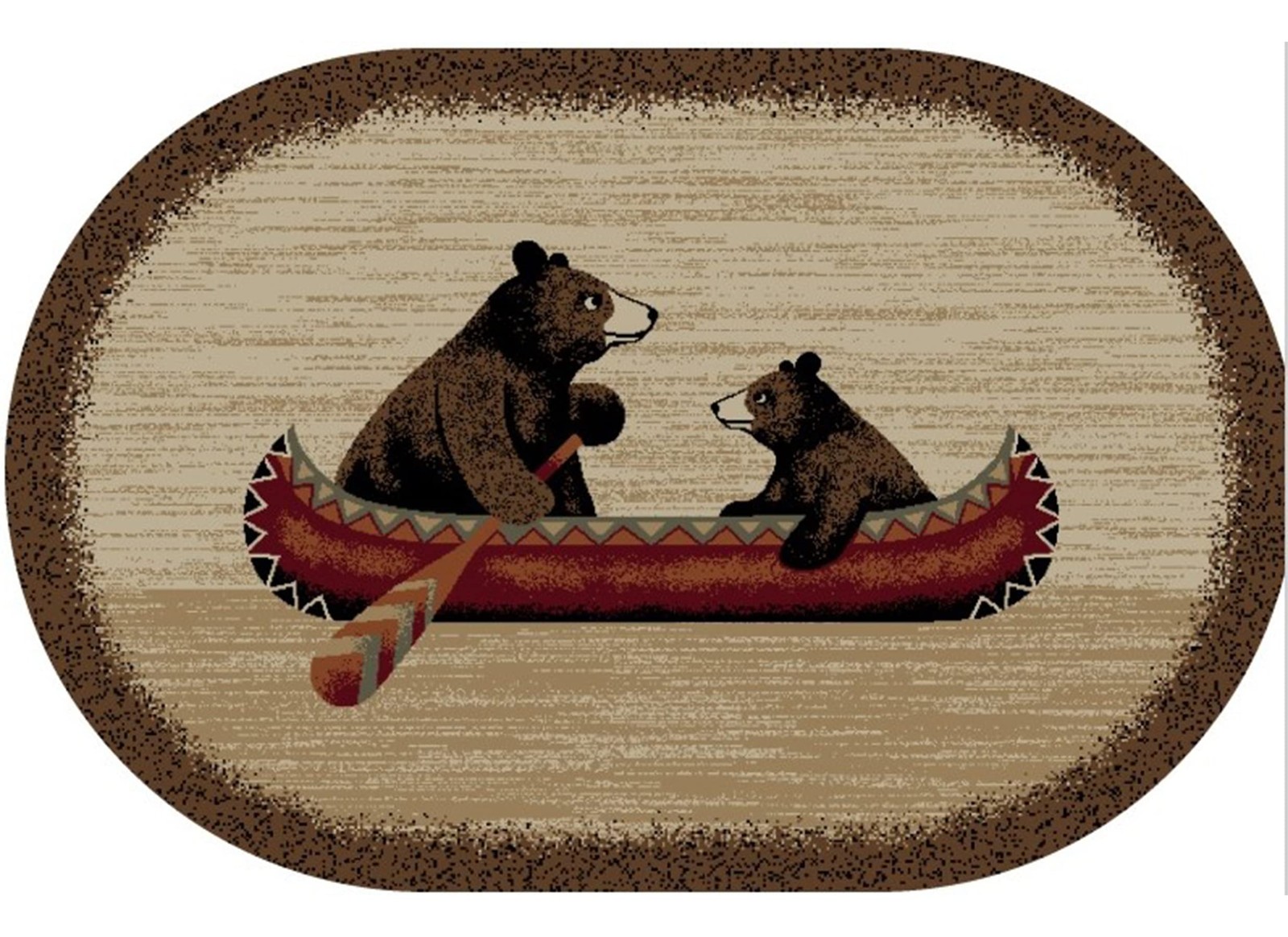 Cozy Cabin Bear Canoe Rug, 30 in x 46 in