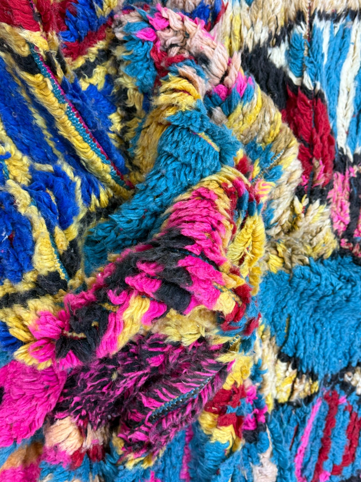 Colorful Moroccan Berber Rug 7.9×4.8 ft | Handmade Wool Boho Art Carpet