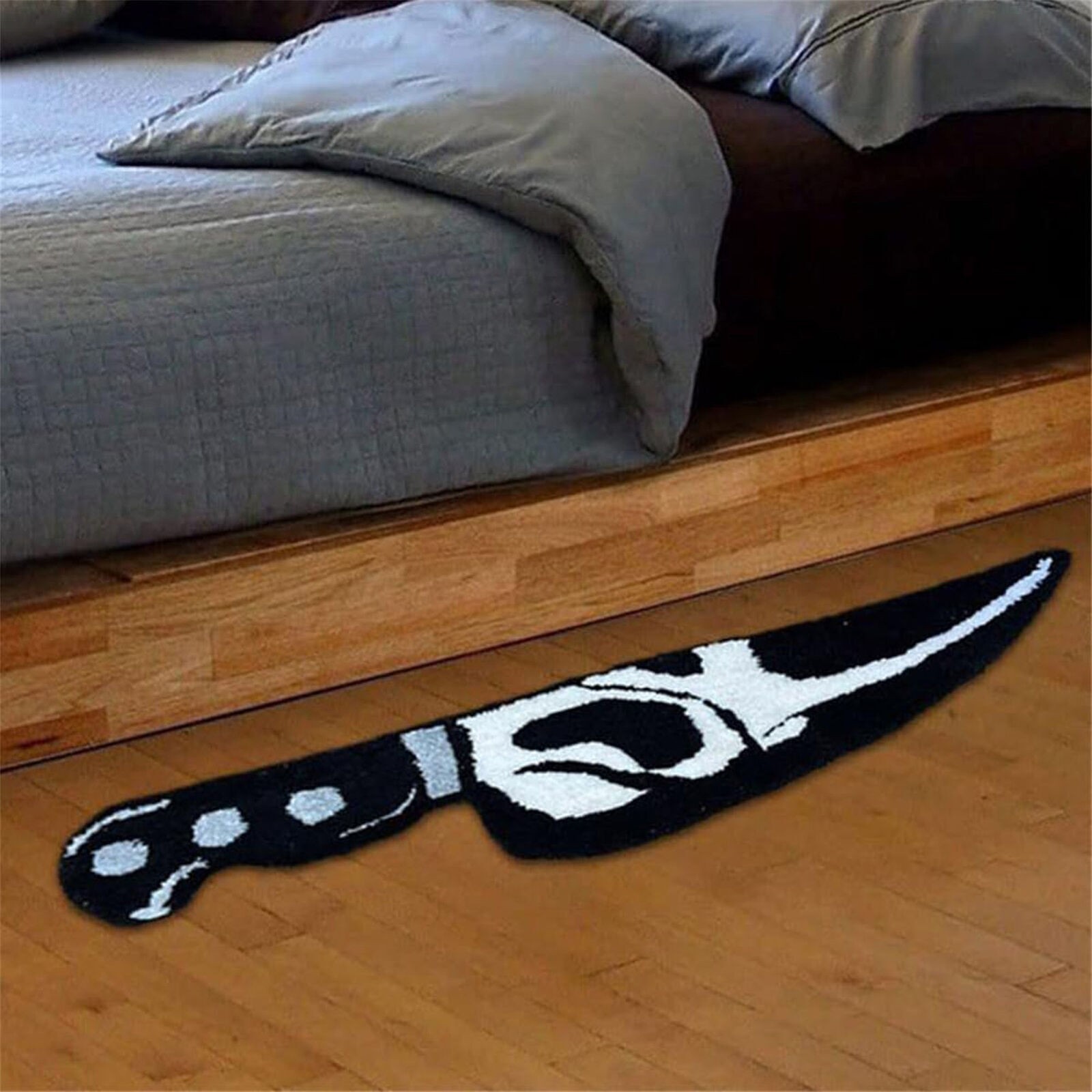 Skull Knife Carpet Horror Scary Scream Bedside Rug Wear Resistant Cashmere Home