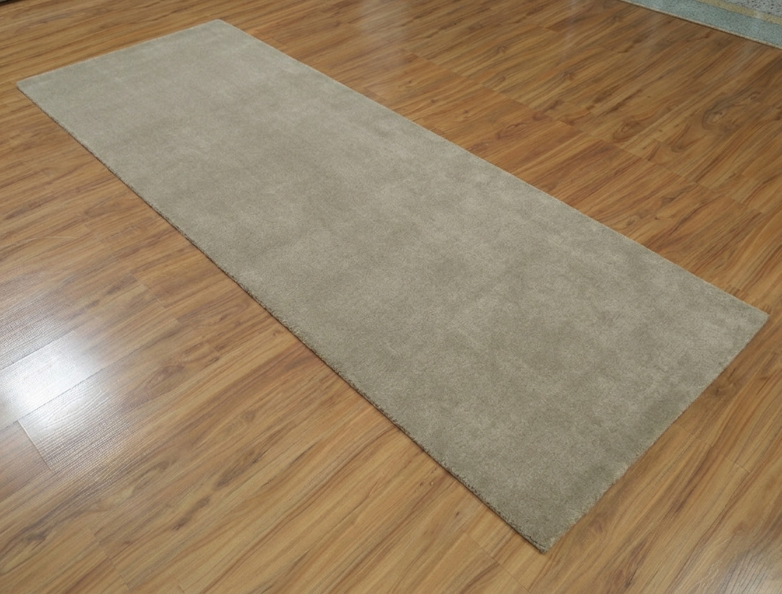 Greige Modern Tufted Minimalist Hallway Runner Rug Passway Entry Foyer Wool Rug