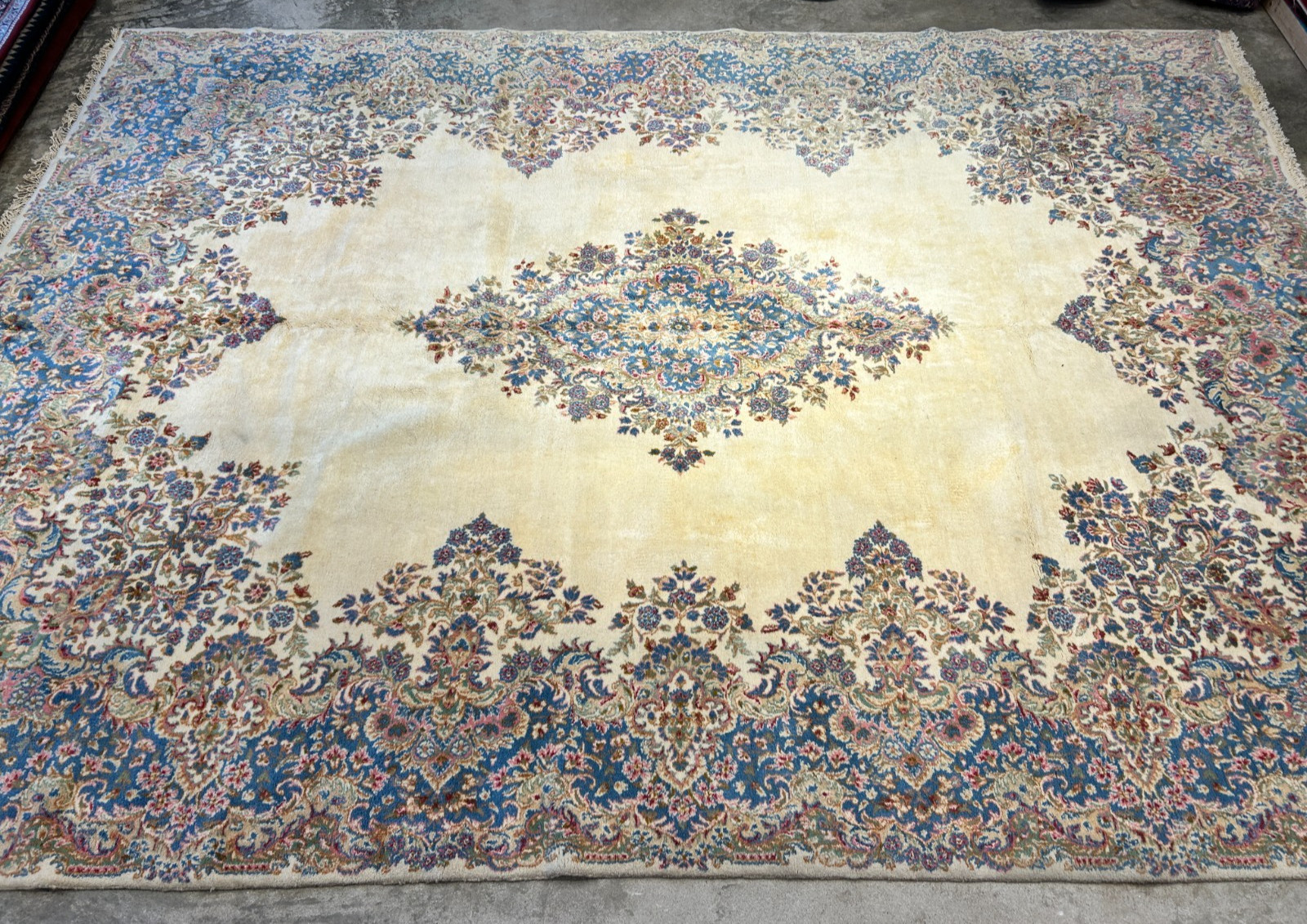 10’11″x14’9″ Hand-Knotted Wool Kermane Area Rug – 11×15 Handmade Carpet